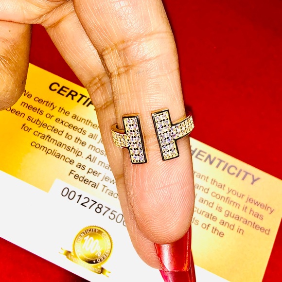 10k solid real gold custom made luxury designer ring, FREE APPRAISAL gift ring - Picture 3 of 7